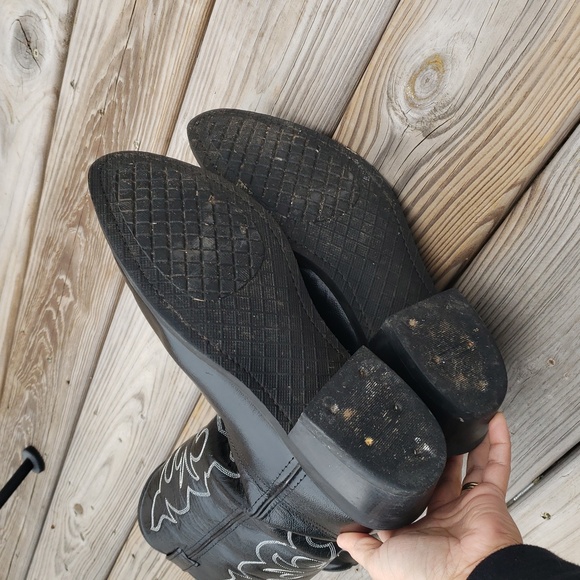 Old West Mens Trucker Leather Western Work 13" Boots Soft Toe Size 10 EE Cowboy - Picture 5 of 17